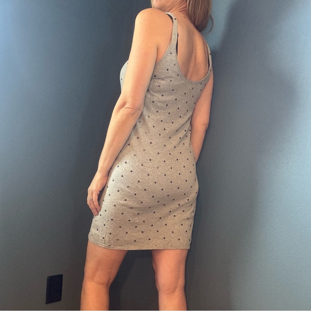 Kirrily Johnston Australia Gray Sleeveless Bodycon Studded Mini Dress AUS 12/M - Picture 6 of 10